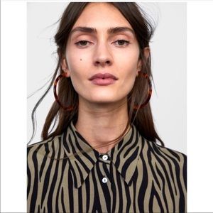 Zara Size M Tiger 🐅 print Blouse
